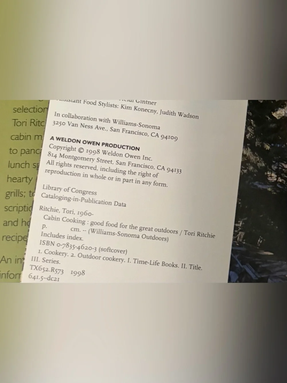 Cabin cooking cookbook